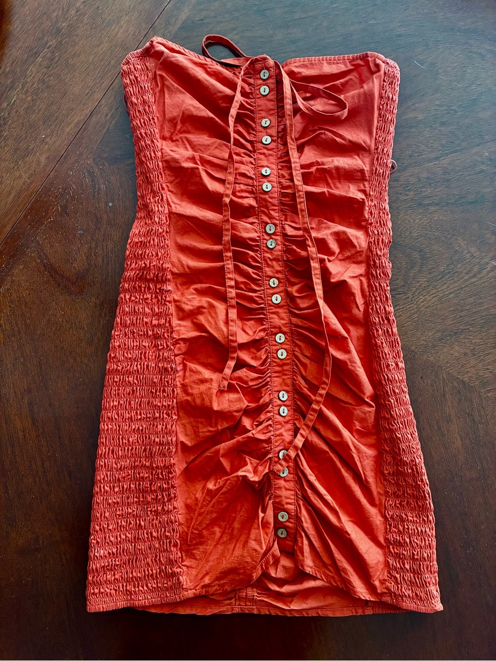 Free People Ruched Strapless Tube Dress Boho Festival Mini M